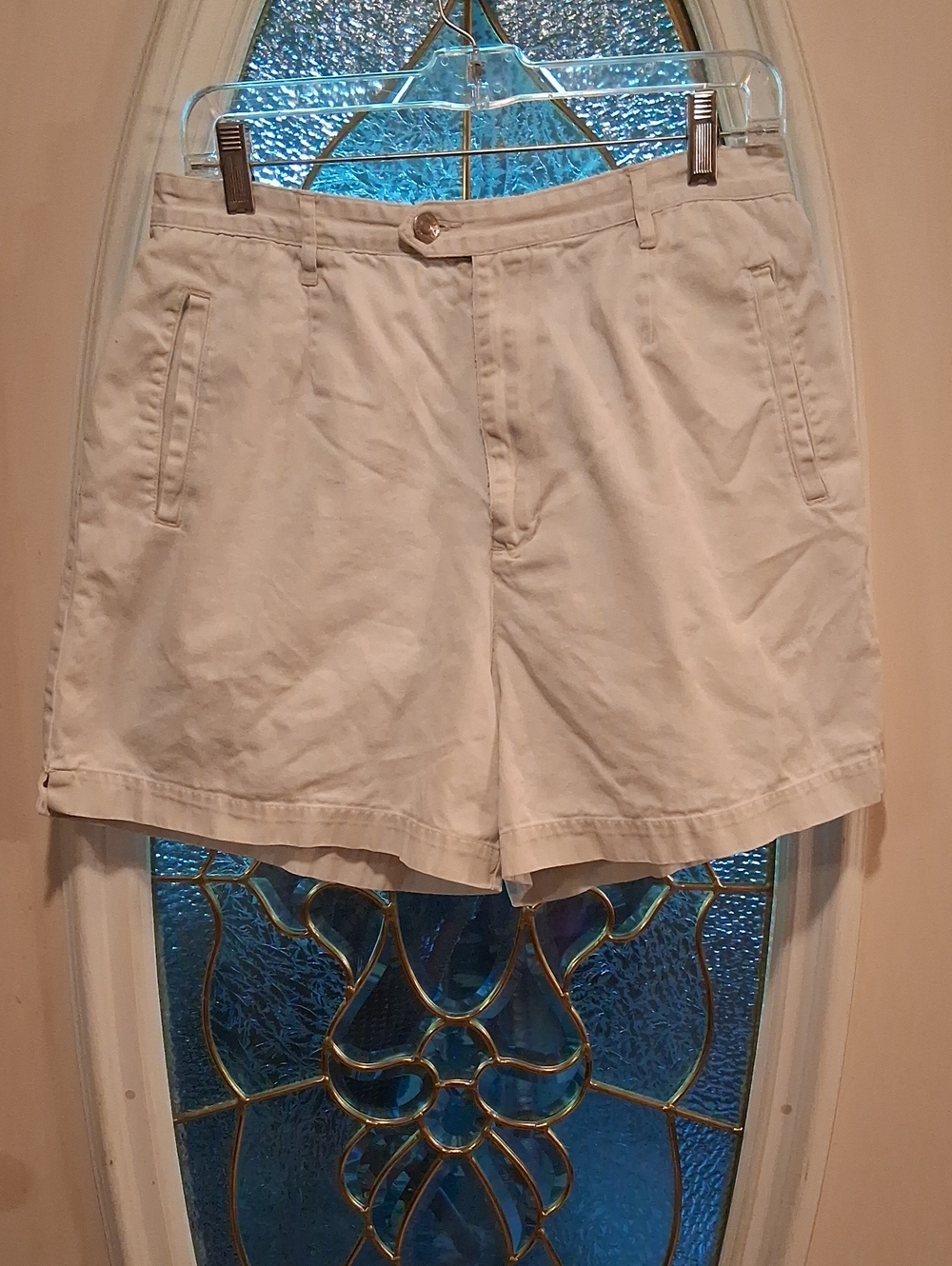 Women’s Flat Front Cotton Shorts - Cream